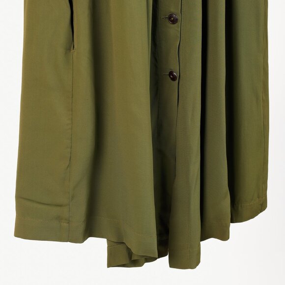 Jean Paul Gaultier Green Crepe Buttoned Sleeveless Keyhole Dress - Picture 6 of 8